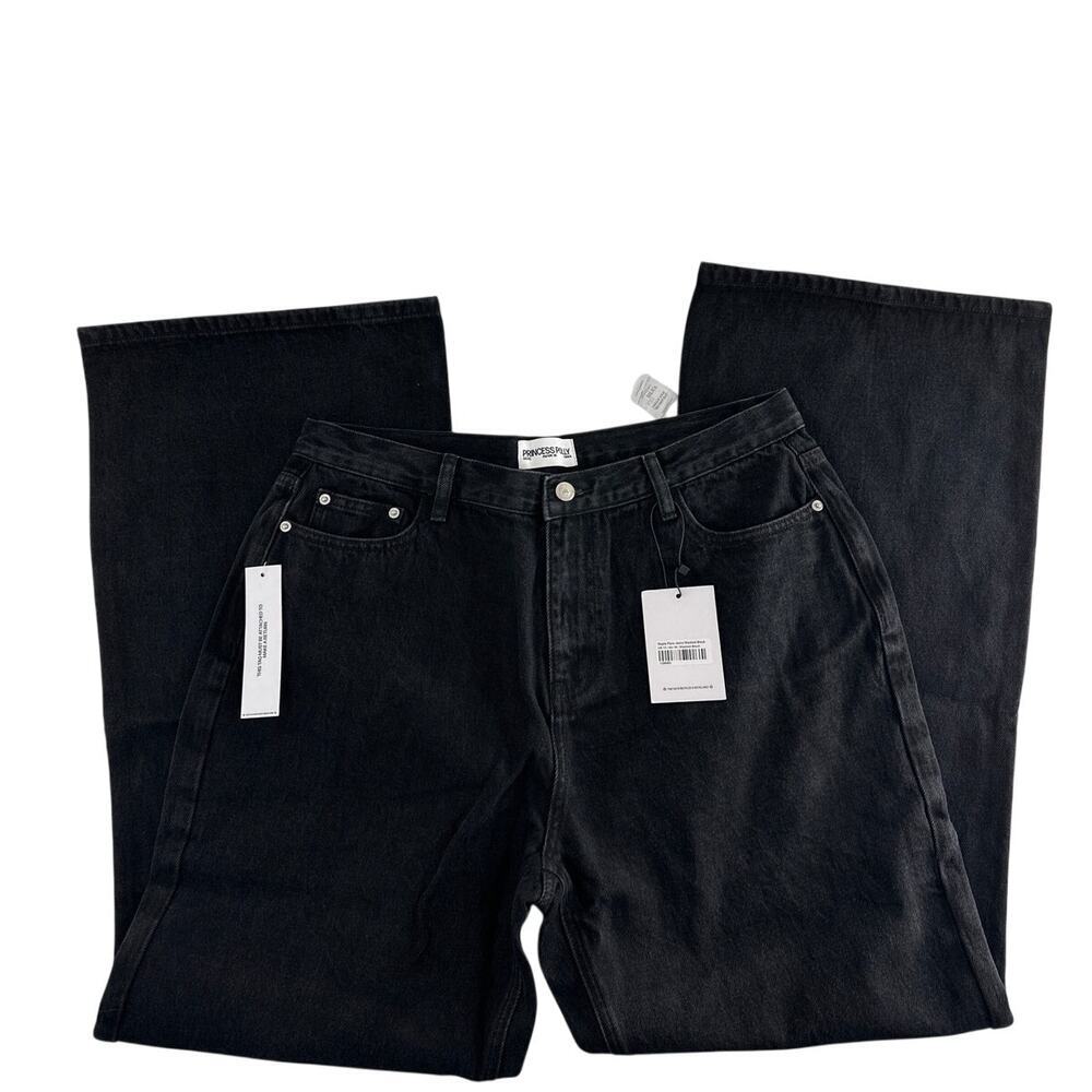 Princess Polly Women's Washed Black Maple Flare Jeans Size 12 - Picture 4 of 12